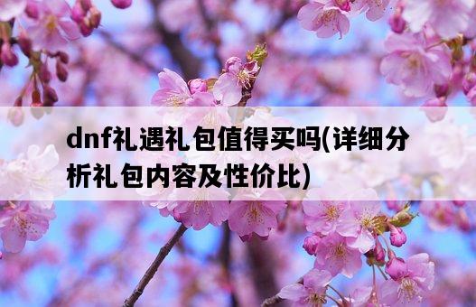 dnf禮遇禮包值得買嗎，詳細分析禮包內容及性價比-圖1