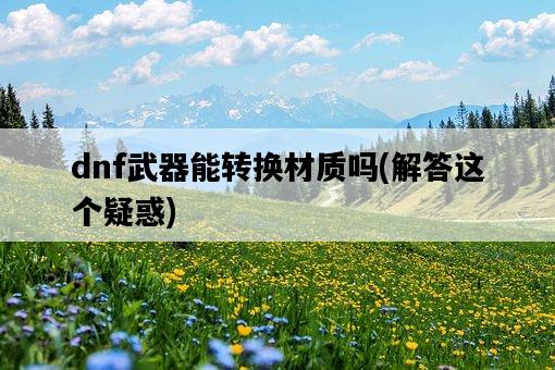 dnf武器能轉換材質嗎，解答這個疑惑-圖1