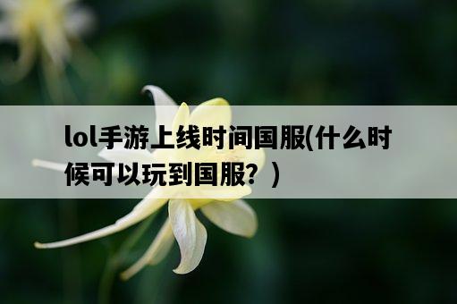 lol手游上線時間國服，什么時候可以玩到國服？-圖1