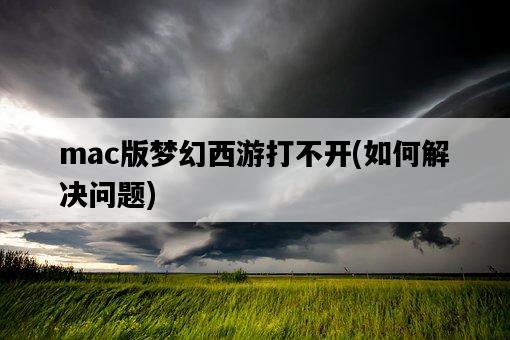 mac版夢幻西游打不開，如何解決問題-圖1