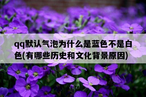 qq默認氣泡為什么是藍色不是白色，有哪些歷史和文化背景原因-圖1