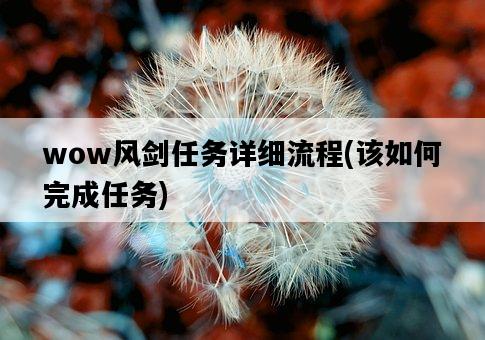 wow風劍任務詳細流程，該如何完成任務-圖1