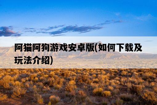 阿貓阿狗游戲安卓版，如何下載及玩法介紹-圖1