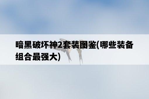 暗黑破壞神2套裝圖鑒，哪些裝備組合最強大-圖1