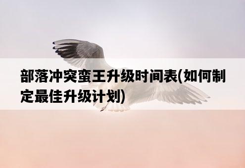 部落沖突蠻王升級時間表，如何制定最佳升級計劃-圖1