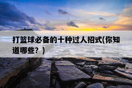打籃球必備的十種過人招式，你知道哪些？-圖1