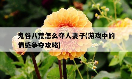 鬼谷八荒怎么奪人妻子，游戲中的情感爭奪攻略-圖1
