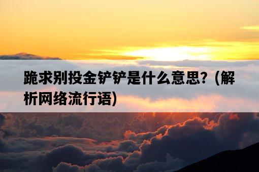 跪求別投金鏟鏟是什么意思？，解析網絡流行語-圖1