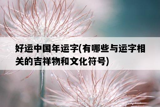 好運中國年運字，有哪些與運字相關的吉祥物和文化符號-圖1
