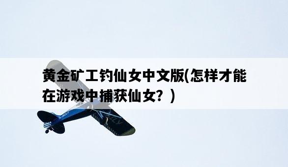 黃金礦工釣仙女中文版，怎樣才能在游戲中捕獲仙女？-圖1