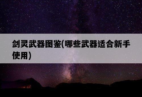 劍靈武器圖鑒，哪些武器適合新手使用-圖1