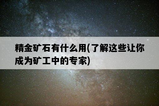 精金礦石有什么用，了解這些讓你成為礦工中的專家-圖1
