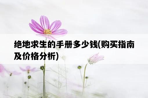 絕地求生的手冊多少錢，購買指南及價格分析-圖1