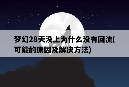 夢幻28天沒上為什么沒有回流，可能的原因及解決方法-圖1