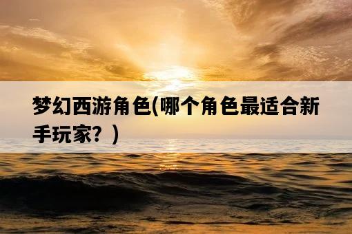 夢幻西游角色，哪個角色最適合新手玩家？-圖1