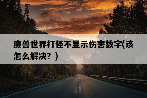 魔獸世界打怪不顯示傷害數字，該怎么解決？-圖1
