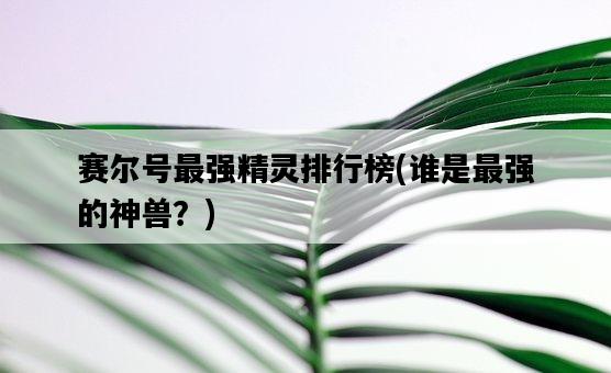 賽爾號最強精靈排行榜，誰是最強的神獸？-圖1