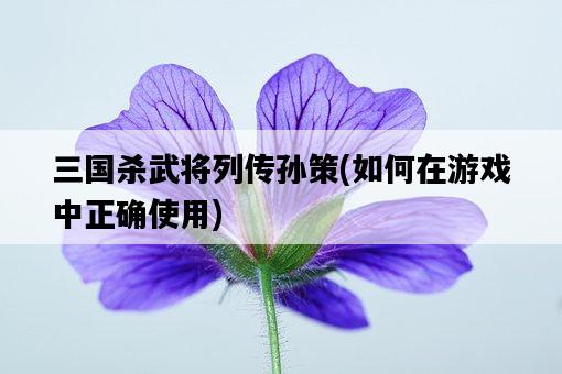 三國殺武將列傳孫策，如何在游戲中正確使用-圖1