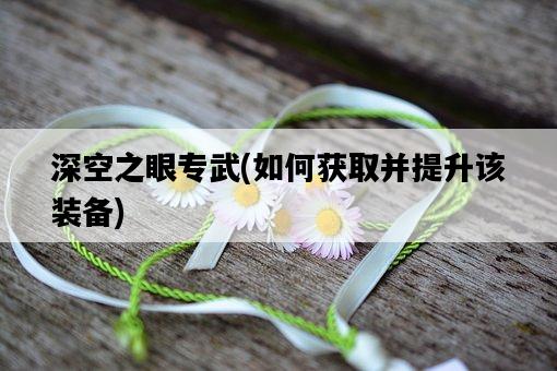 深空之眼專武，如何獲取并提升該裝備-圖1