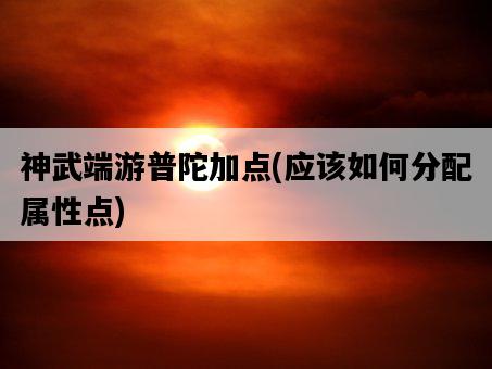 神武端游普陀加點，應該如何分配屬性點-圖1
