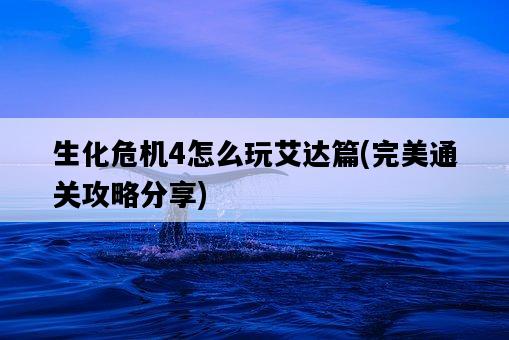 生化危機4怎么玩艾達篇，完美通關攻略分享-圖1