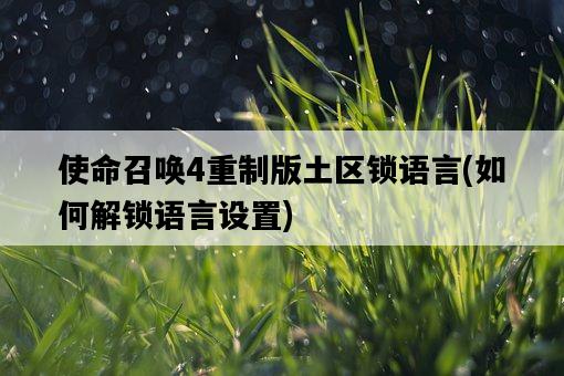 使命召喚4重制版土區鎖語言，如何解鎖語言設置-圖1