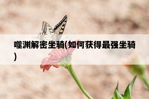 噬淵解密坐騎，如何獲得最強坐騎-圖1