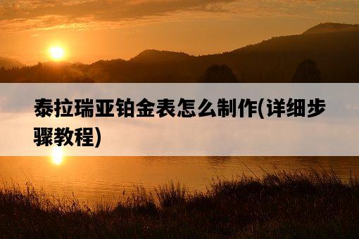 泰拉瑞亞鉑金表怎么制作，詳細步驟教程-圖1