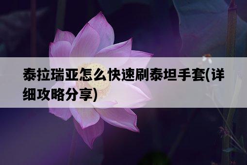 泰拉瑞亞怎么快速刷泰坦手套，詳細攻略分享-圖1