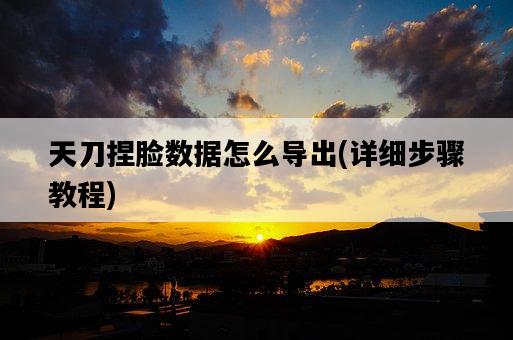 天刀捏臉數據怎么導出，詳細步驟教程-圖1