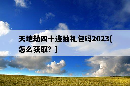 天地劫四十連抽禮包碼2023，怎么獲取？-圖1