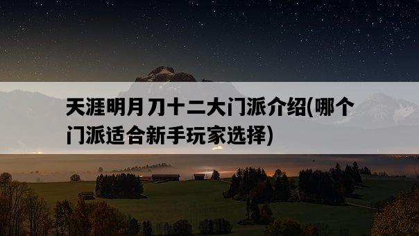 天涯明月刀十二大門派介紹，哪個門派適合新手玩家選擇-圖1