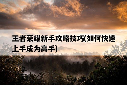 王者榮耀新手攻略技巧，如何快速上手成為高手-圖1