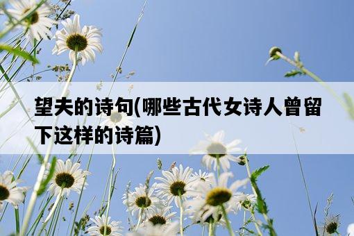 望夫的詩句，哪些古代女詩人曾留下這樣的詩篇-圖1