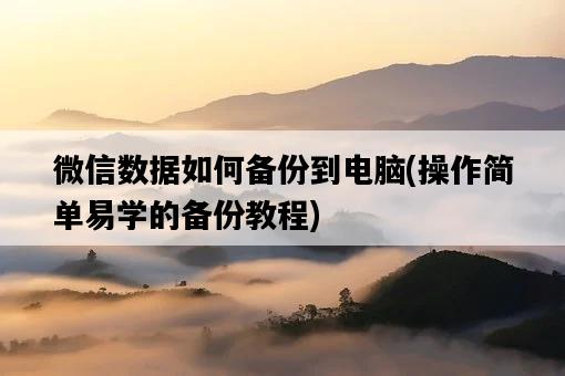 微信數據如何備份到電腦，操作簡單易學的備份教程-圖1