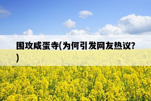 圍攻咸蛋寺，為何引發網友熱議？-圖1