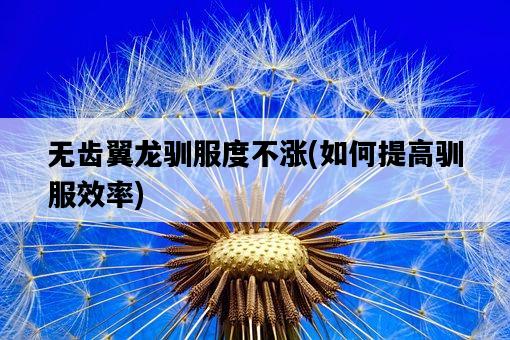 無齒翼龍馴服度不漲，如何提高馴服效率-圖1