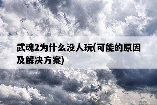 武魂2為什么沒人玩，可能的原因及解決方案-圖1