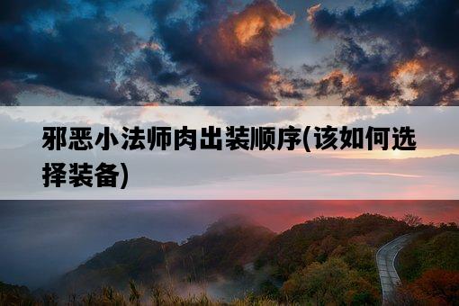 邪惡小法師肉出裝順序，該如何選擇裝備-圖1