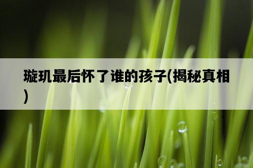 璇璣最后懷了誰的孩子，揭秘真相-圖1