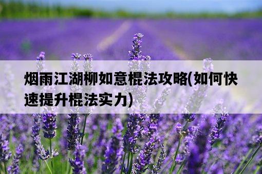 煙雨江湖柳如意棍法攻略，如何快速提升棍法實力-圖1