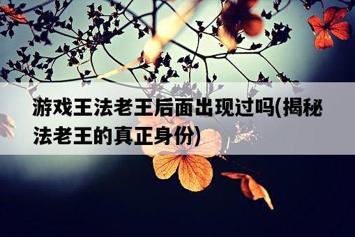 游戲王法老王后面出現過嗎，揭秘法老王的真正身份-圖1