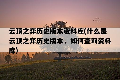 云頂之弈歷史版本資料庫，什么是云頂之弈歷史版本，如何查詢資料庫-圖1