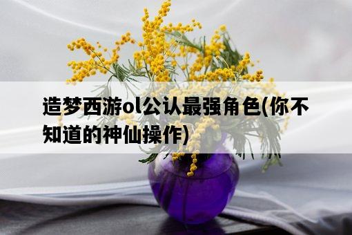 造夢西游ol公認最強角色，你不知道的神仙操作-圖1