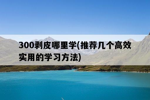 300剝皮哪里學，推薦幾個高效實用的學習方法-圖1