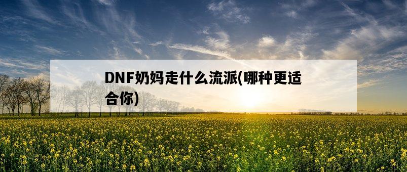 DNF奶媽走什么流派，哪種更適合你-圖1