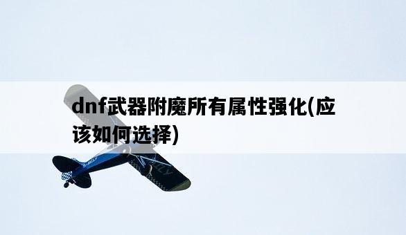 dnf武器附魔所有屬性強化，應該如何選擇-圖1