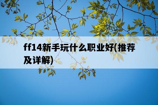 ff14新手玩什么職業好，推薦及詳解-圖1