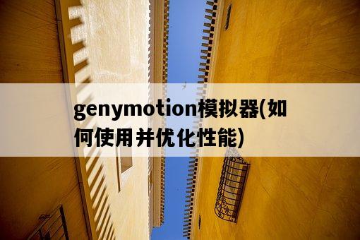 genymotion模擬器，如何使用并優化性能-圖1