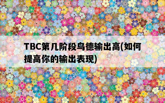 TBC第幾階段鳥德輸出高，如何提高你的輸出表現-圖1